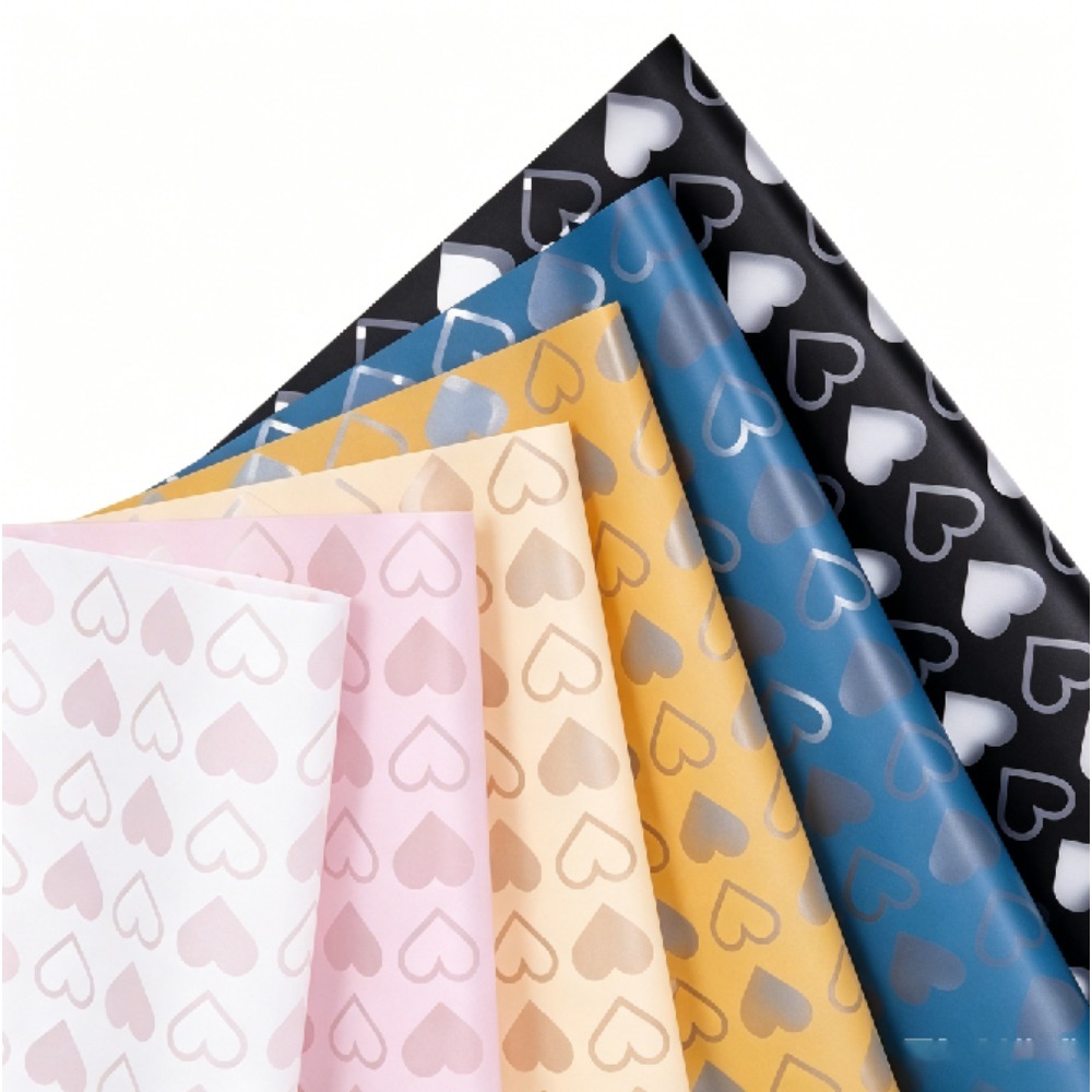 Wedding Supply Decor - Papel de Embrulho Floral Prata Coração