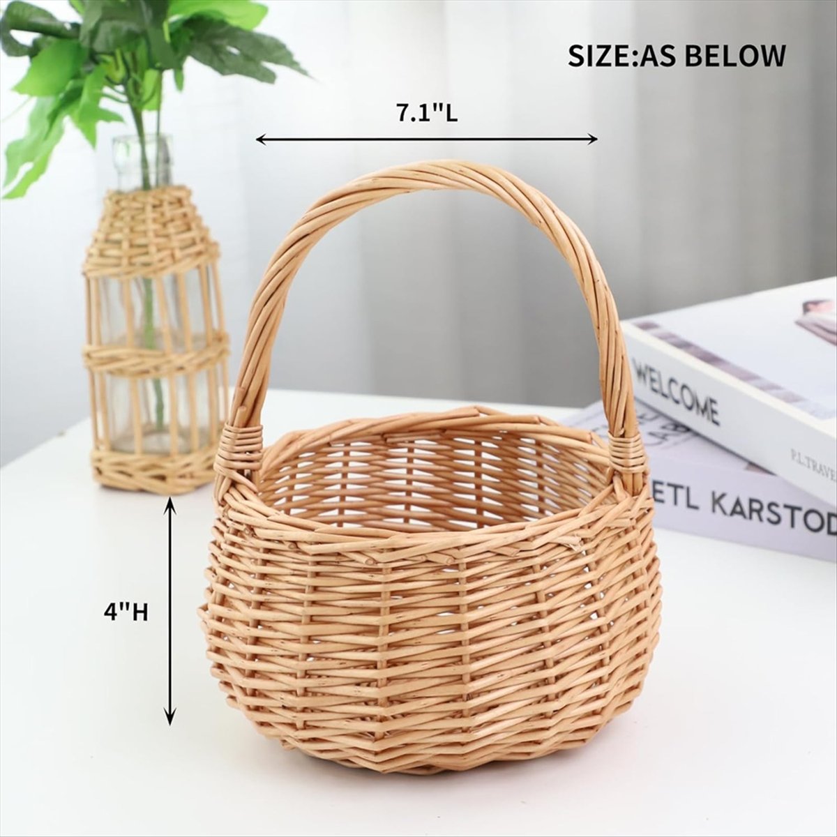 Cesta de Piquenique de Vime co - Flower Girl Basket avaliação e preço