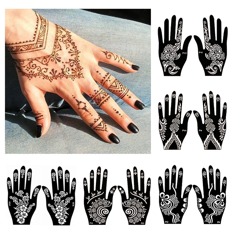 2 pçs modelos de estênceis de  - Indian Wedding Supply avaliação e preço