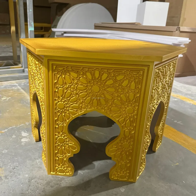Mesa Redonda Dourada com Padrã - Indian Wedding Supply avaliação e preço
