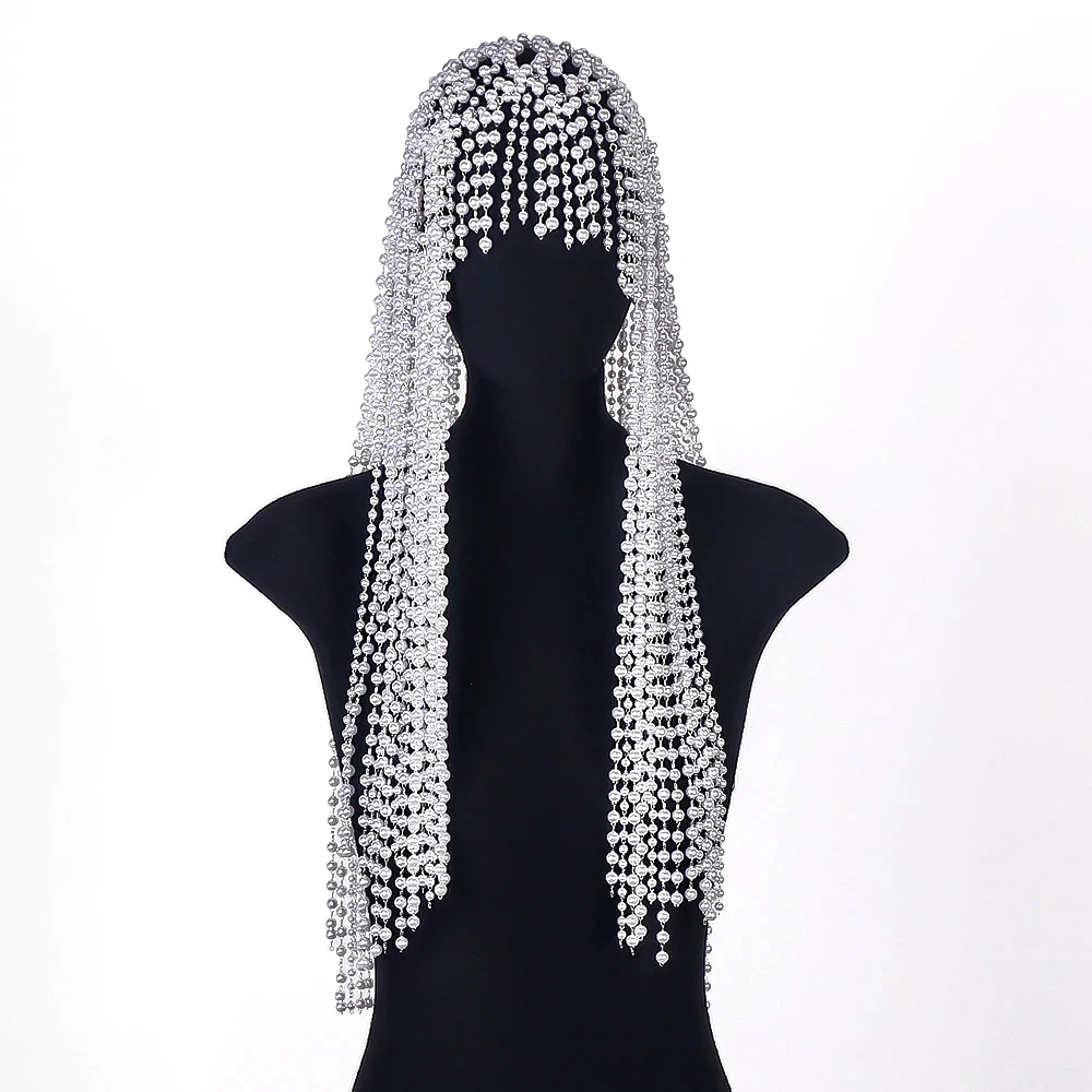 Headpiece pérola borla para mu - Indian Wedding Supply avaliação e preço
